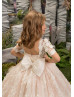 Ivory Lace Tulle Flower Girl Dress With Blush Pink Lining Ivory Lace Tulle Flower Girl Dress With Blush Pink Lining